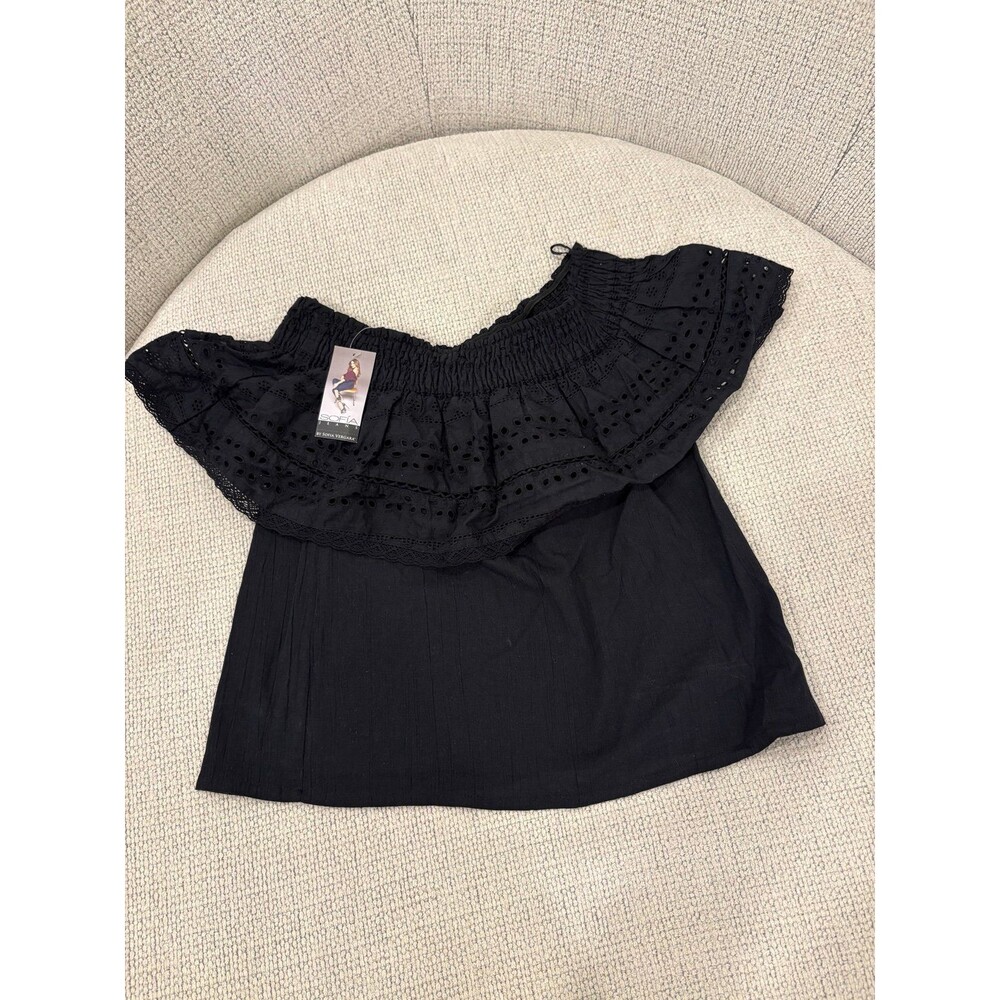 Sofia Vergara Off the Shoulder Black Shirt Size XS NWT